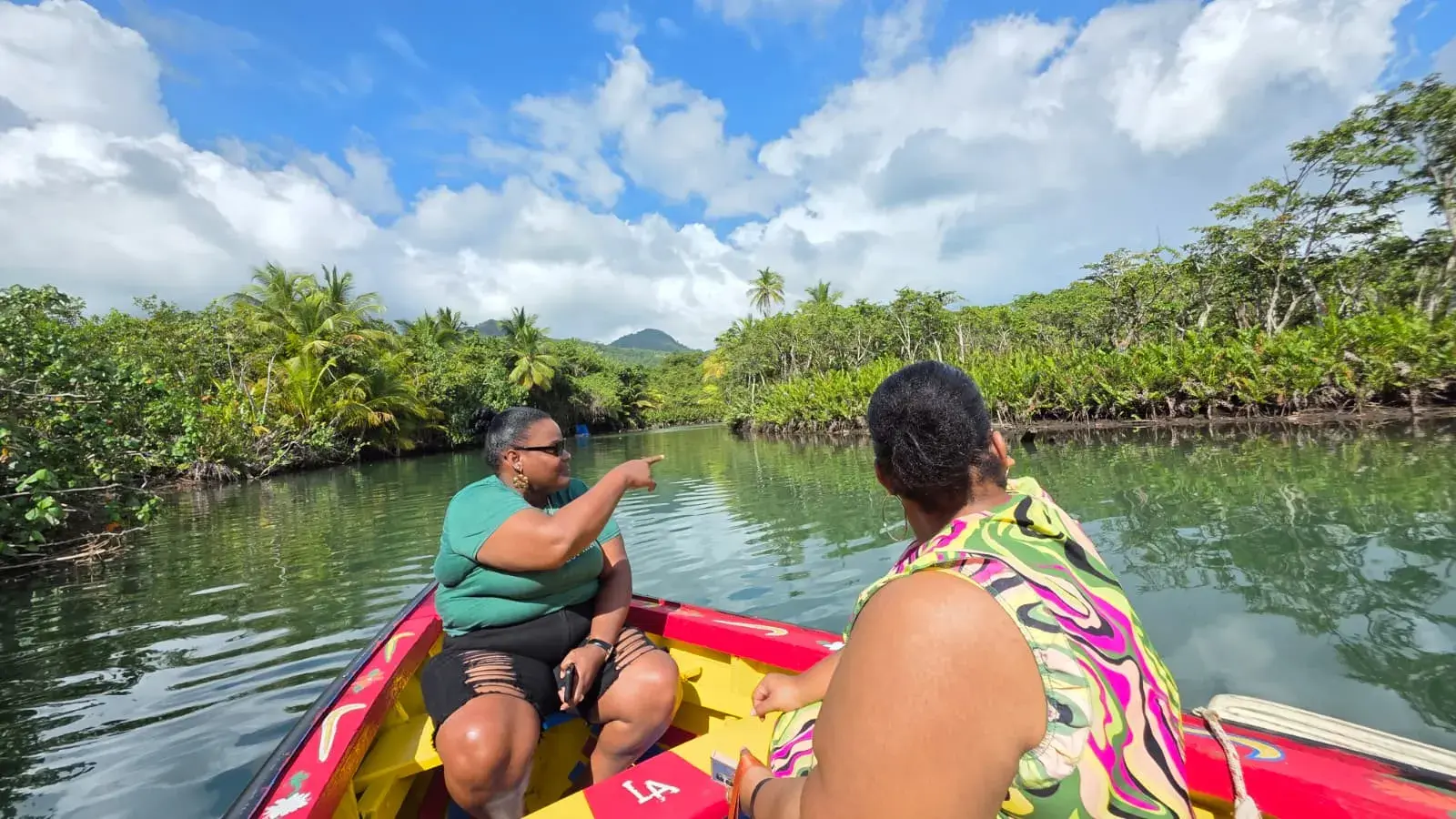 Guests and their guide on the Indian River boat ride