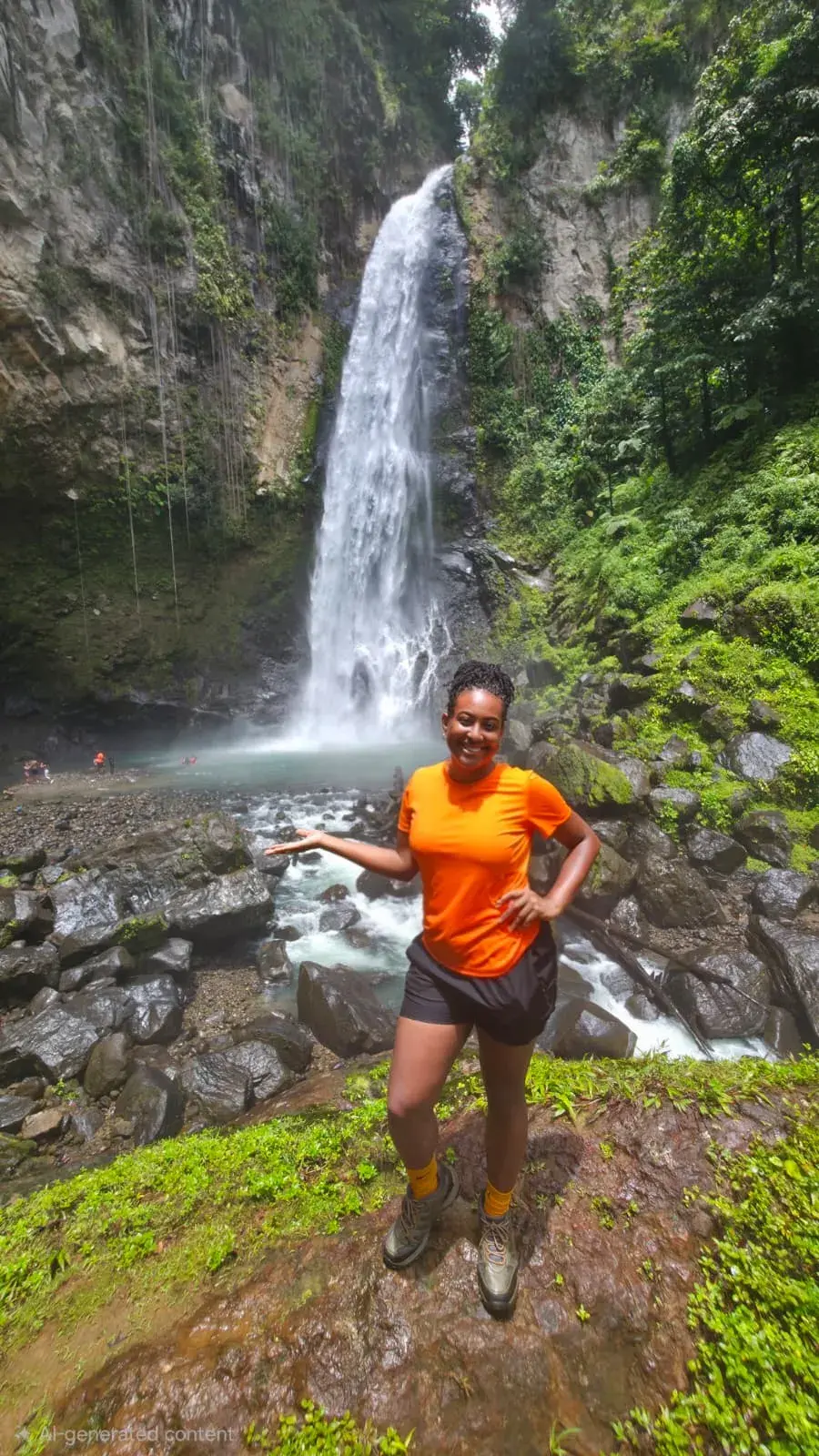 Guest in front of Victoria Falls